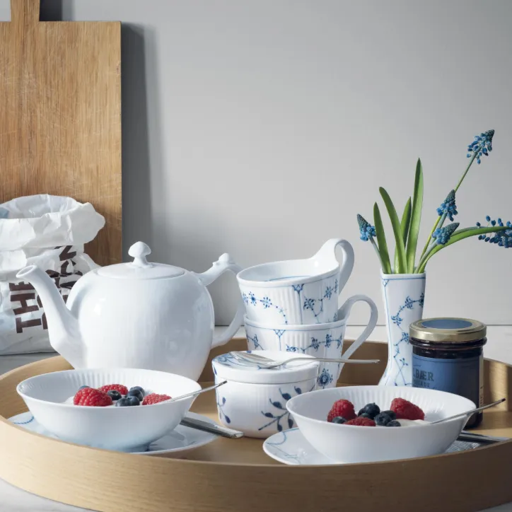 Royal Copenhagen Hvid riflet portionsskåle