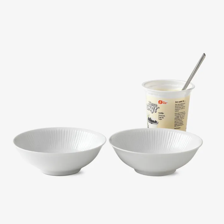 Royal Copenhagen Hvid riflet portionsskåle