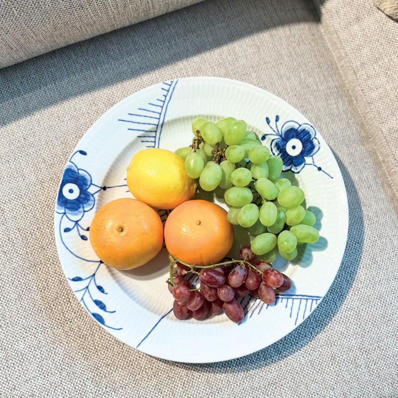 Royal Copenhagen Blå Mega Riflet fad rundt 33 cm