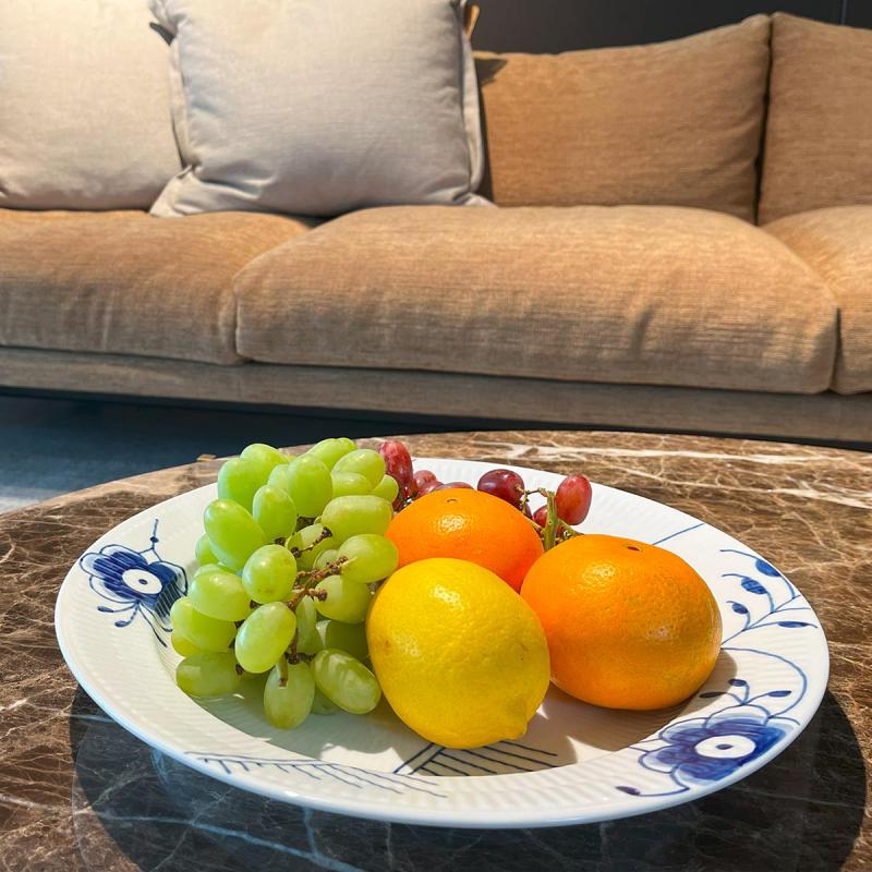 Royal Copenhagen Blå Mega Riflet fad rundt 33 cm - 2