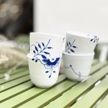 4 stk. Royal Copenhagen Blå mega riflet termokopper 26cl