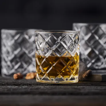 6 stk. Lyngby Glas Krystal Diamond Whiskyglas 35cl