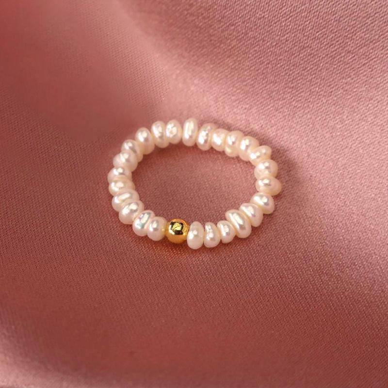 PearlString fingerring med Øreringesæt - 2