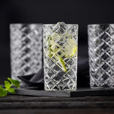 6 stk. Lyngby Glas Krystal Diamond Highball 41 cl