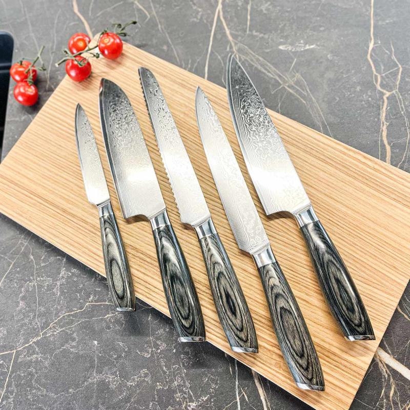 Damascus knive 5'er sæt