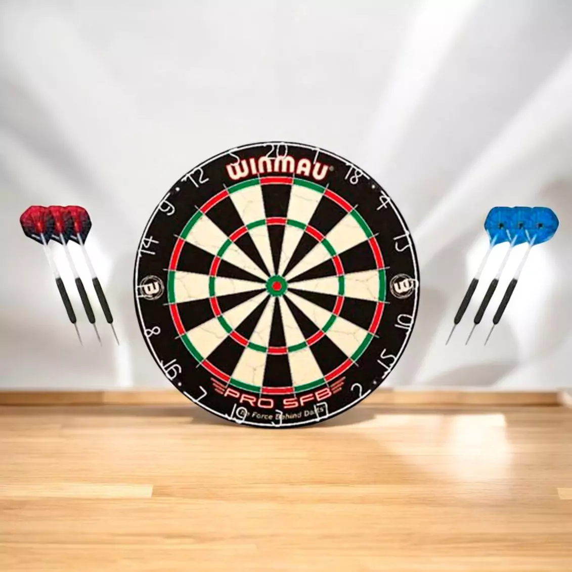 Dartskive med 2 sæt pile