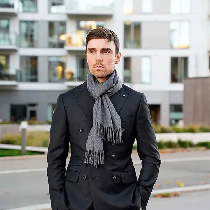 Elvang tørklæde 100% alpakauld i grey