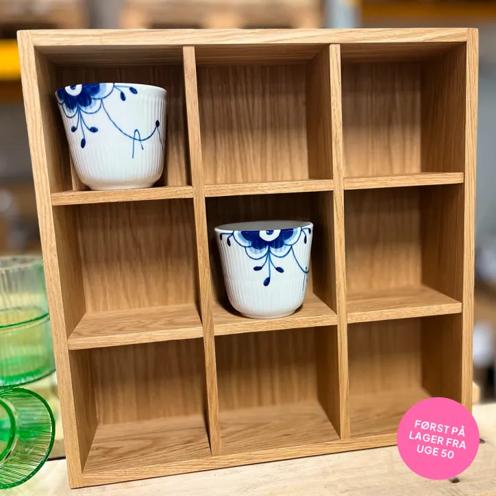 Kopkasse 9 rum og 2 stk  Blå mega riflet termokop 26cl