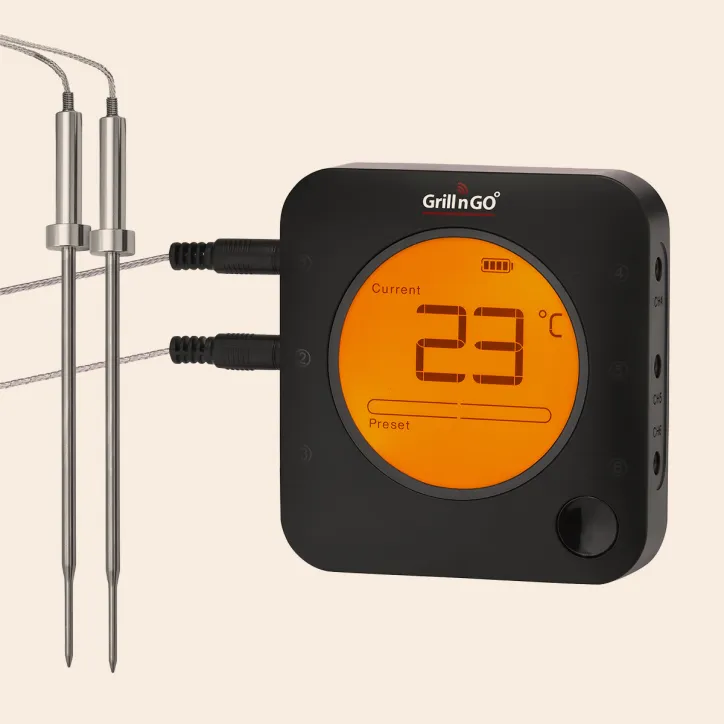 Trådløst stegetermometer og acacia skærebræt - 1
