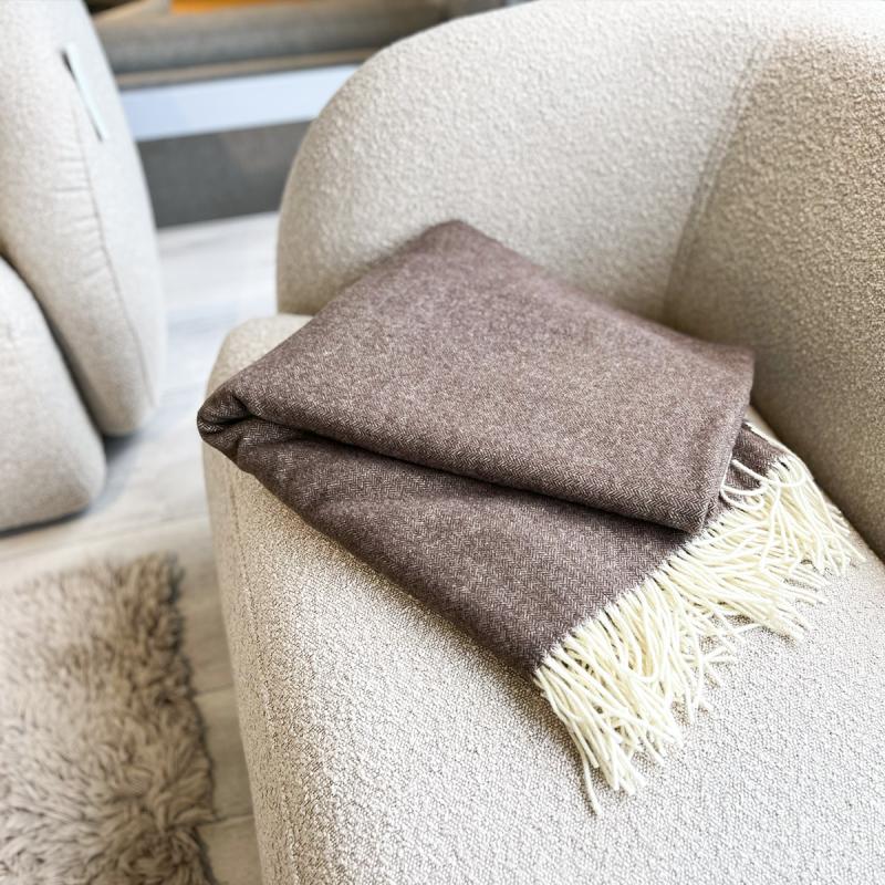 2 stk. Damask Chevron Merino uldplaid