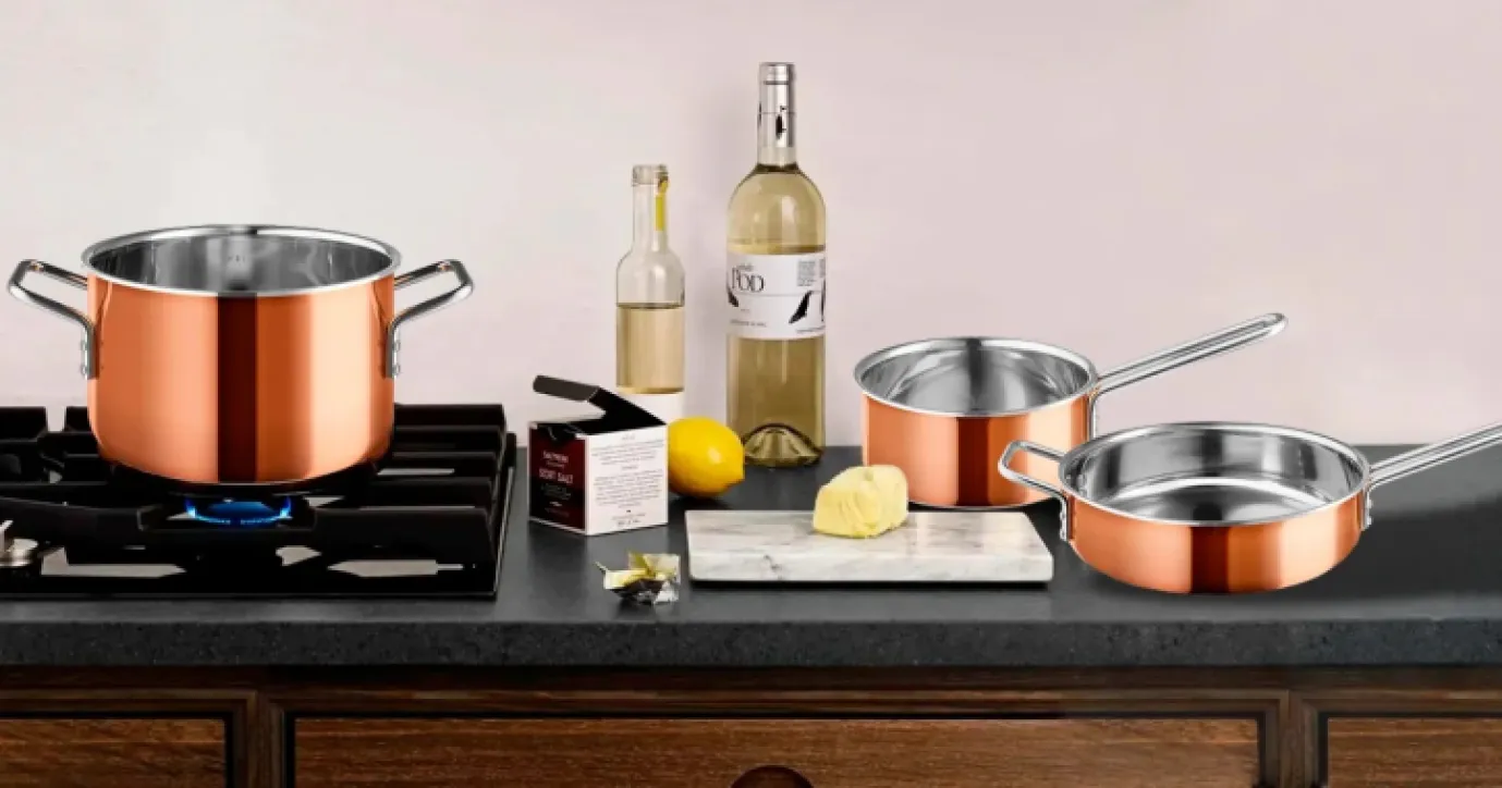 Gryde/pande sæt i kobber