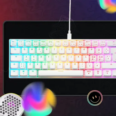 Mini PRO RGB Tastatur i hvid