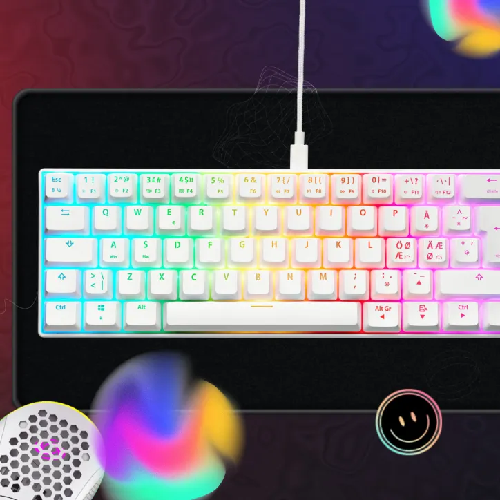 Mini PRO RGB Tastatur i hvid