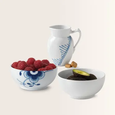 Royal Copenhagen skålesæt med kande 38 cl