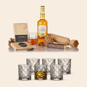 Whiskypakke med 6 glas