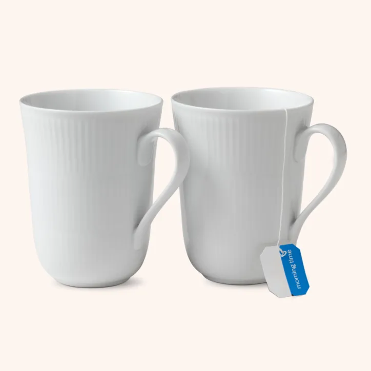 Royal Copenhagen Hvidriflet krus og Basilur te