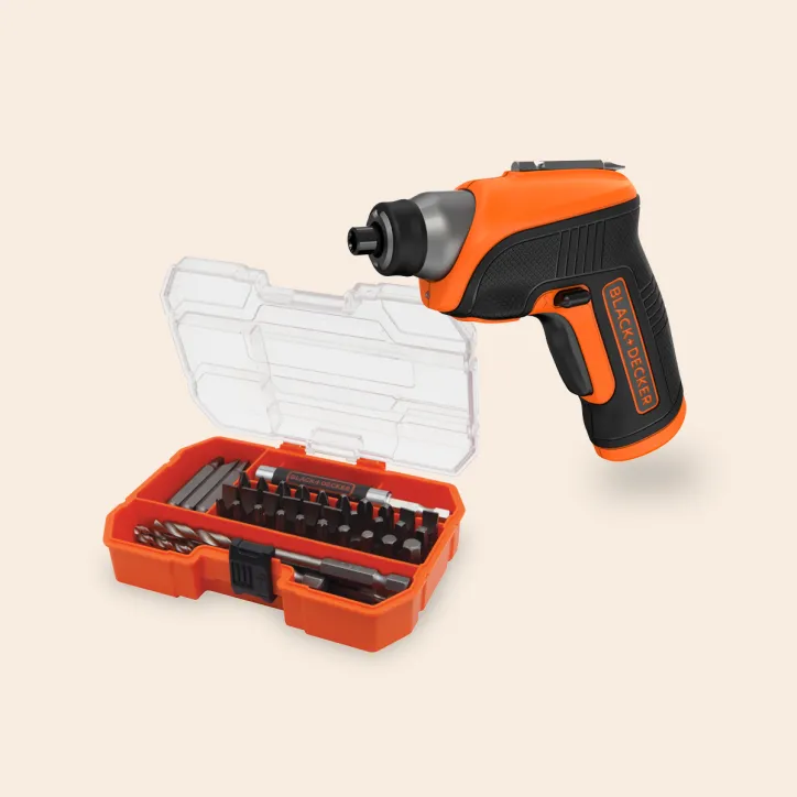 Skruetrækker med bits og pilotbors sæt