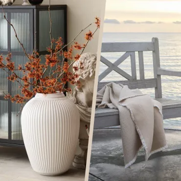 Georg Jensen Damask plaid og Hammershøi gulvvase