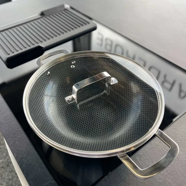 New York hybrid wokpande 30 cm og Morsø hybrid sauterpande 24 cm med glaslåg - 1