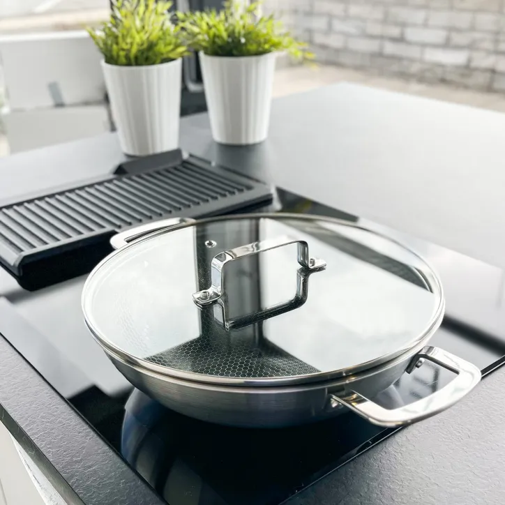 New York hybrid wokpande 30 cm og Morsø hybrid sauterpande 24 cm med glaslåg - 2