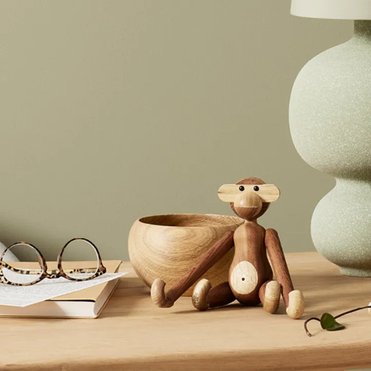 Kay Bojesen Abe mellem med gravering og mini