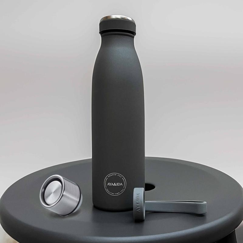 Termoflaske, sportslåg og bottle handle