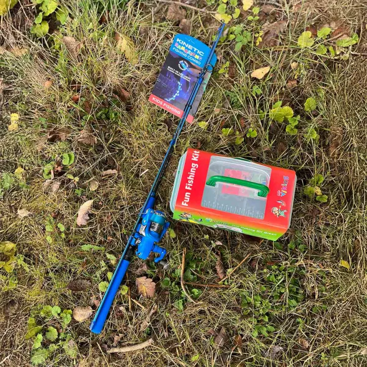 Kinetic børnefiskestang og børnegrejboks