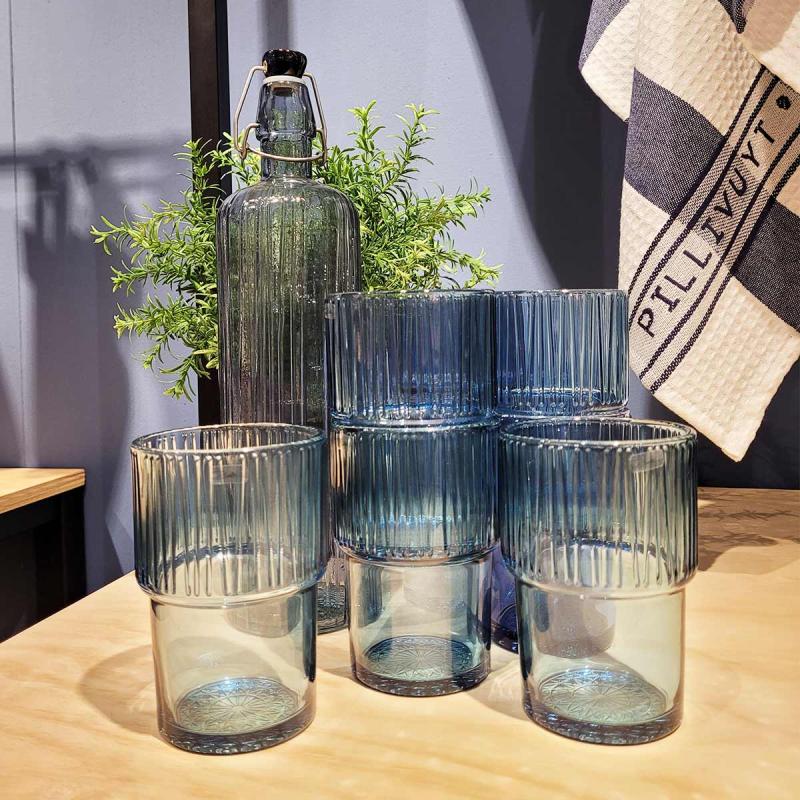 Kusintha glas. 12 stk blå Good Hope glas. - 2