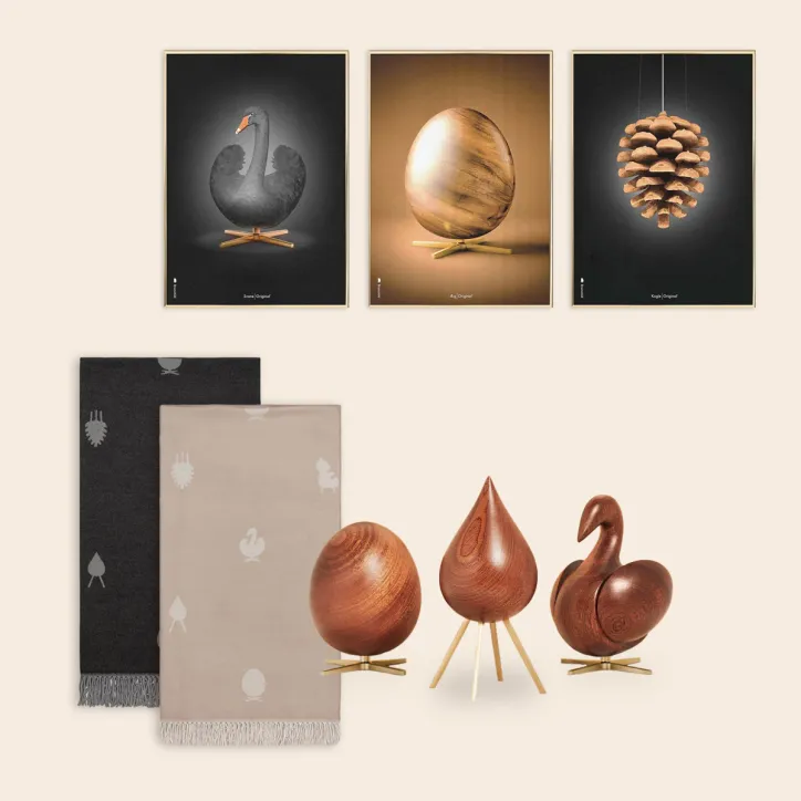 Brainchild plakater, træfigurer og plaid