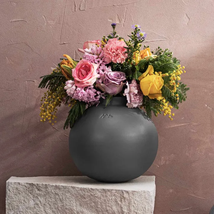 Globo vase H20 cm., grå