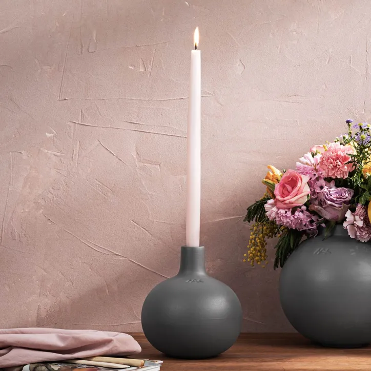 Globo lysestage H16 cm., grå