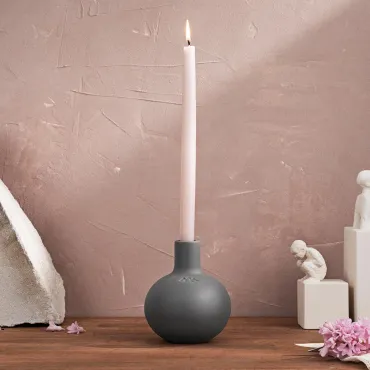 Globo lysestage H13,5 cm., grå