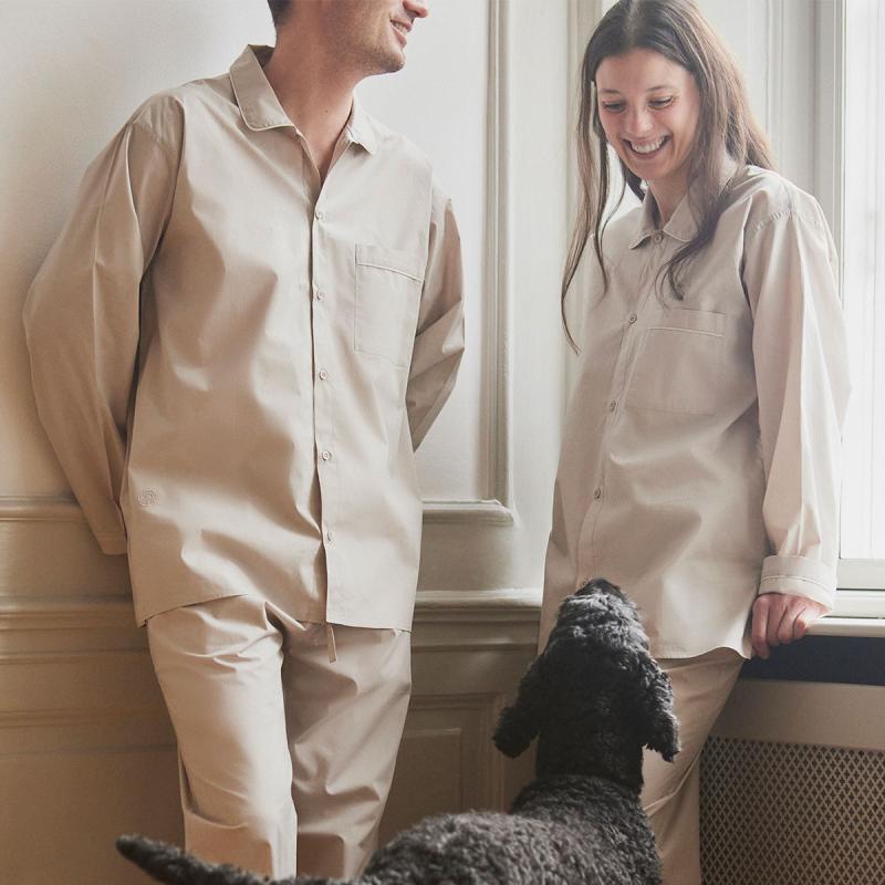 Kuffertsæt farve Coffee Bean inkl klassisk percalevævet pyjamas - 1