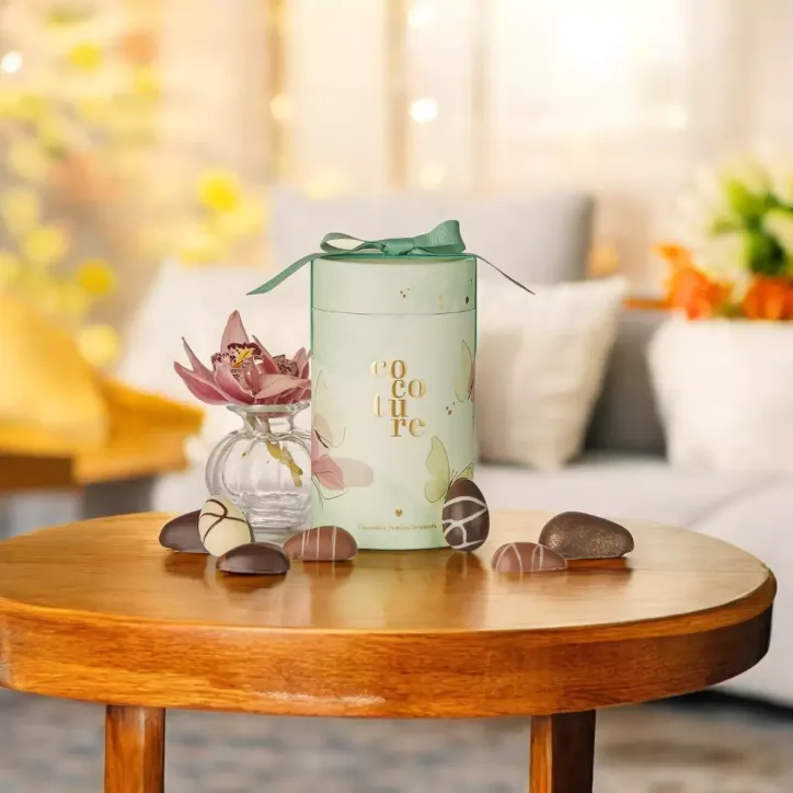 Cocoture Marcipanæg og Chokoladeæg i Grønt Gaverør