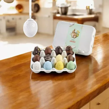 Rhombe påskeophæng & påskeæg - hvid