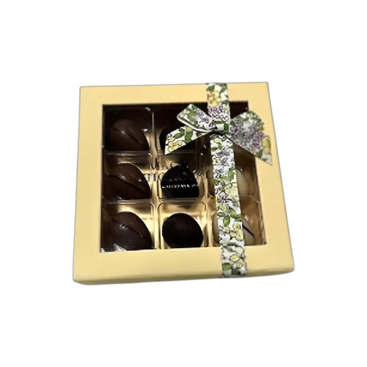 Påskeæske med sløjfe og 9 stk. chokolade - 1