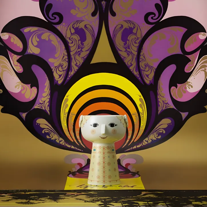 Bjørn Wiinblad Eva vase 15 cm i soft gul porcelæn