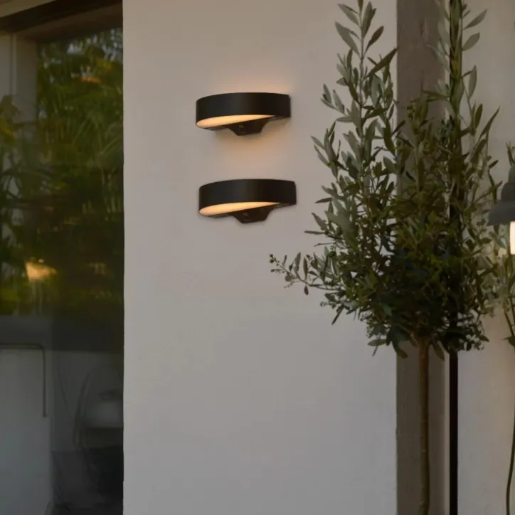 Nordlux Monay Round solar væglampe i sort 2 stk