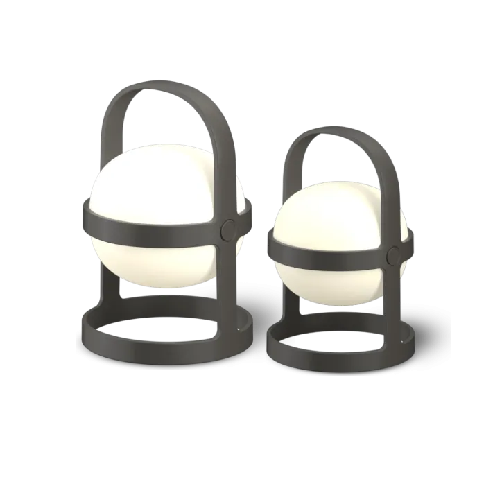 Solcellelampe i grå 2 stk. 18.5 og 2 stk. 25 cm - 1