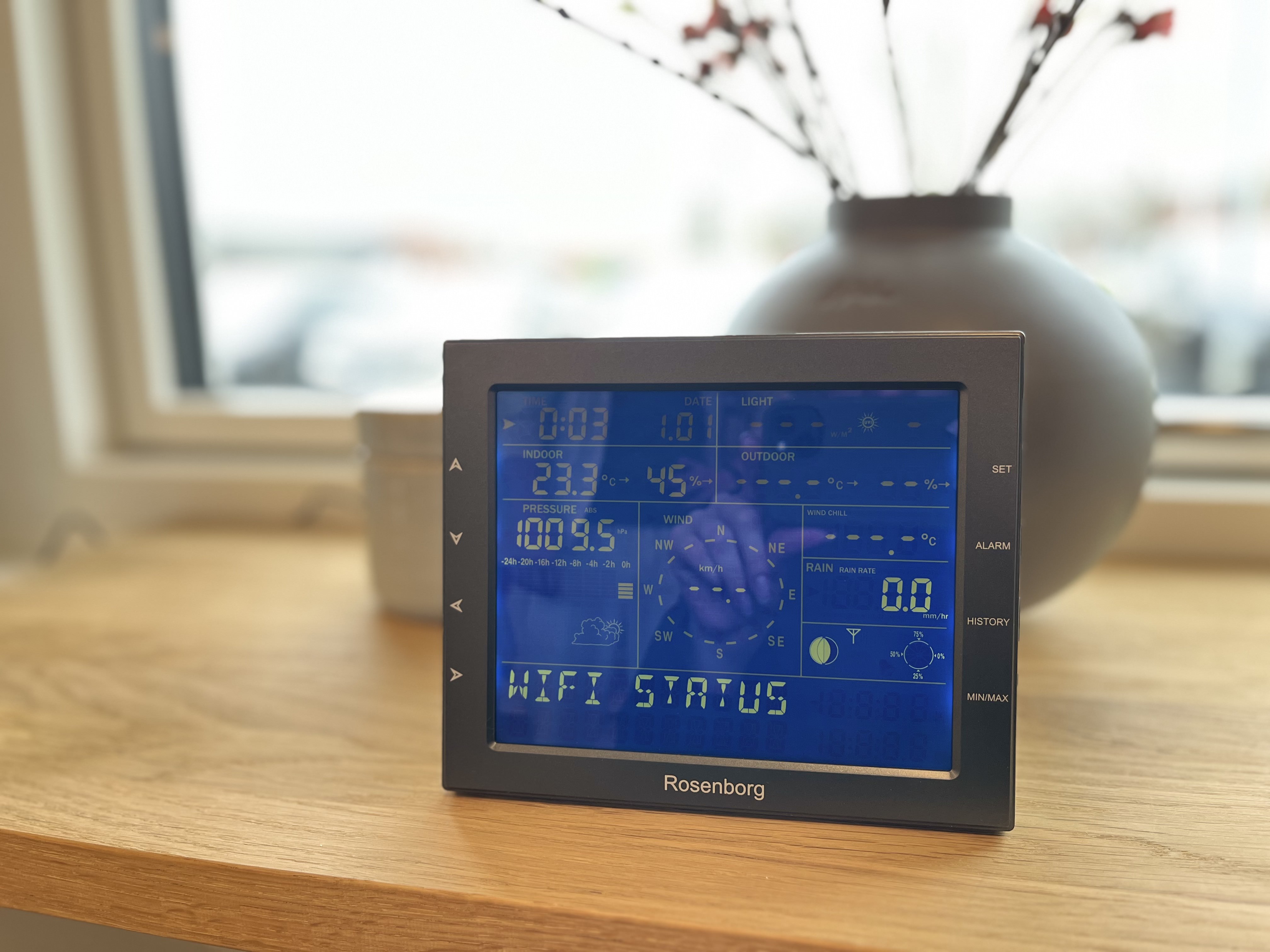 Vejrstation med regn- og vindmåler