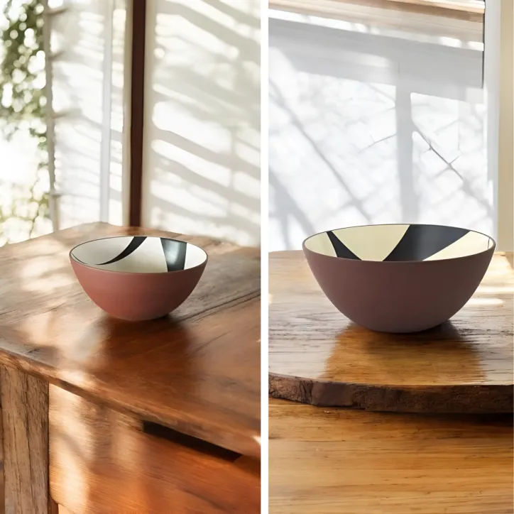 2 stk. Line skål Ø24 og Ø30 i sort/creme