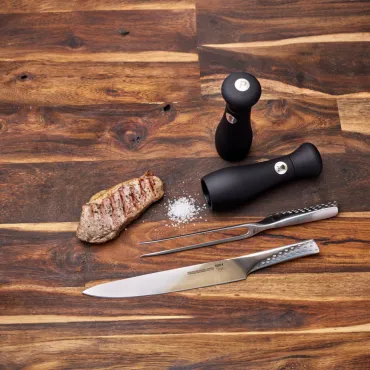 Forskæresæt med salt- og peberkværn