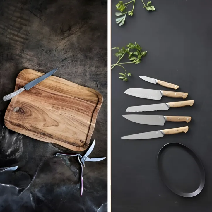 Morsø knivsæt og AIDA Teak Skærebræt