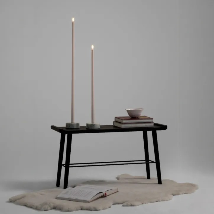 Uyuni 2 stk. Tall tapers lys med marmor lysestager