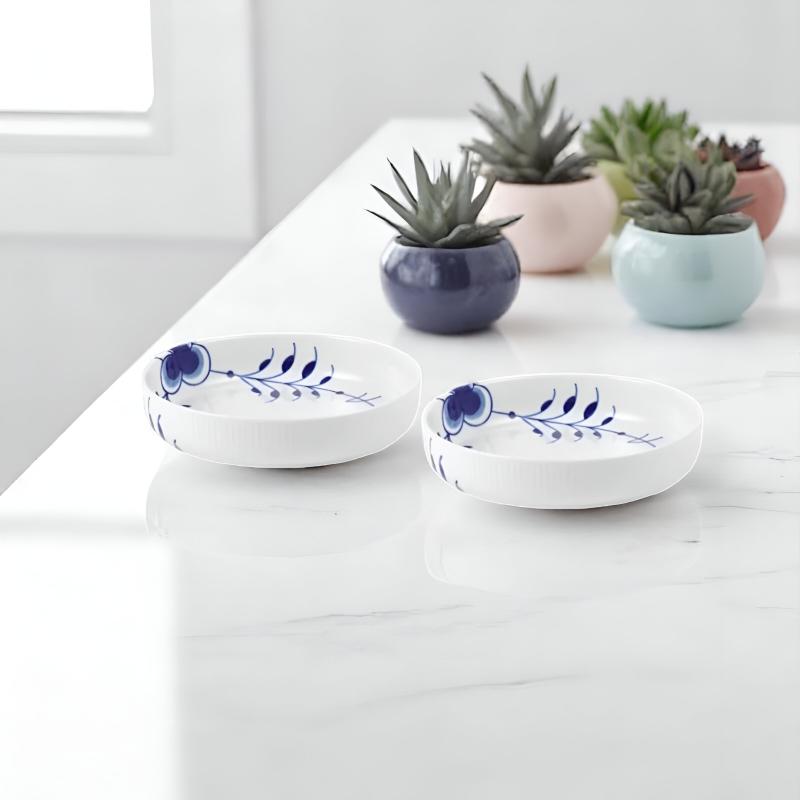 2 stk. Royal Copenhagen Blå mega riflet ovnfast fad 18,5 cm