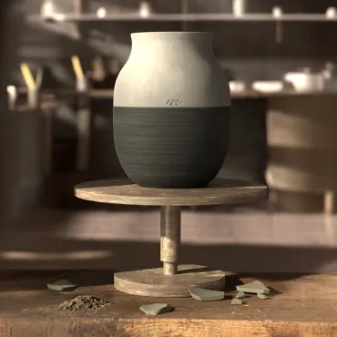 Omaggio Circulare Vase i antracitgrå 