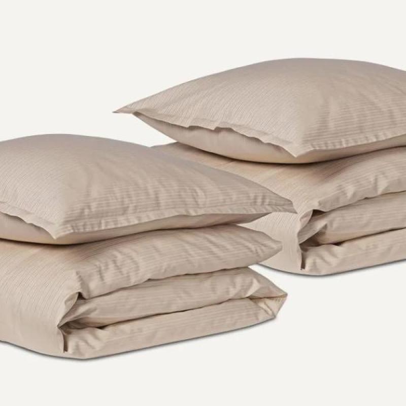  Luksuriøst Georg Jensen Damask sengetøj i sand, 140x200 cm - 1