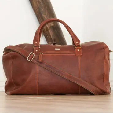 Rejsetaske i Columbia læder i Brun