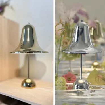 Pantop Shiny lampe i sølv eller guld