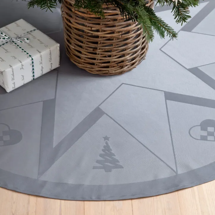 Novoform STARS juletræstæppe i Winter Grey Ø140 cm